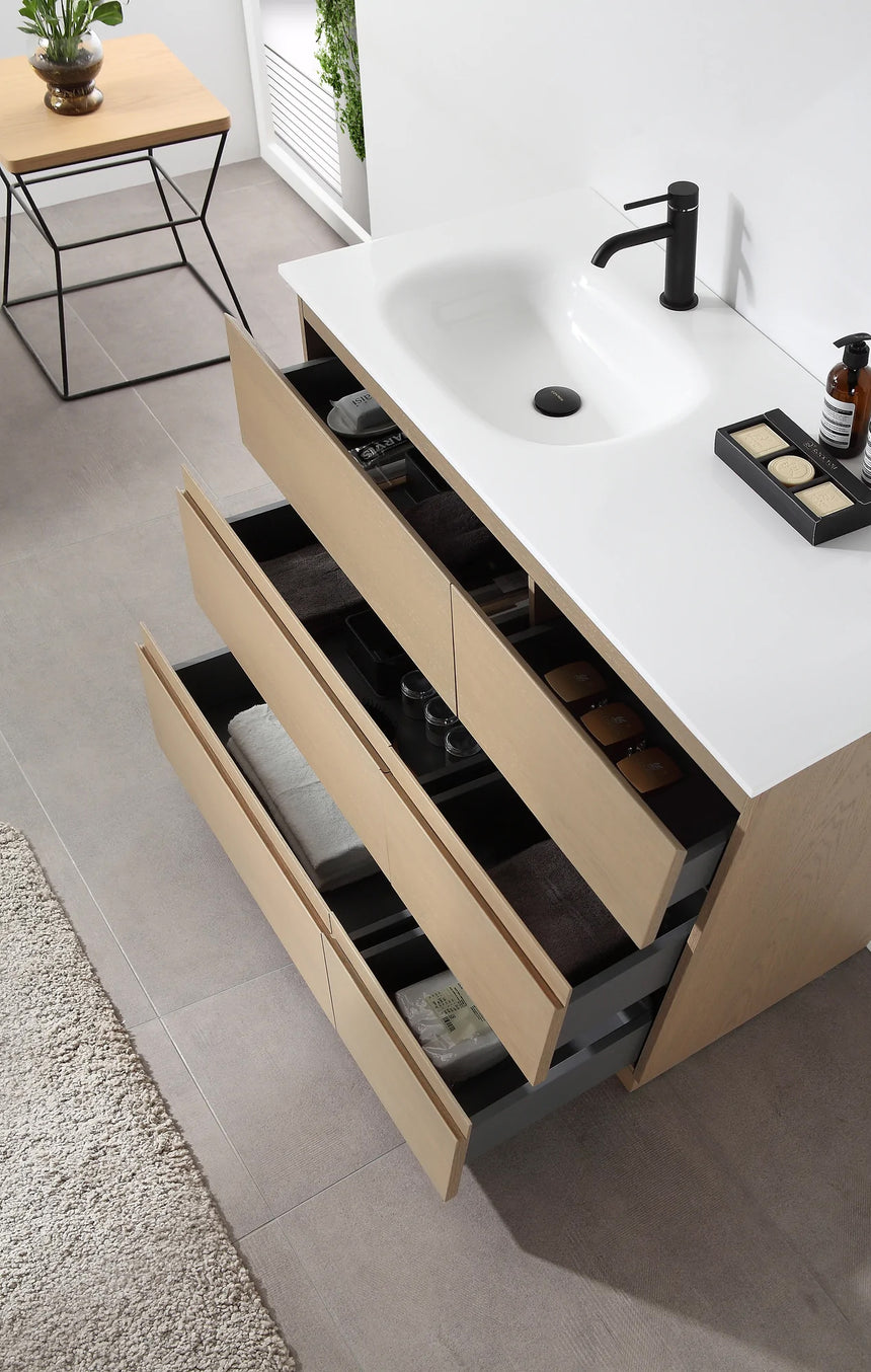 72 inch Modena Luxury Vanity Golden Oak