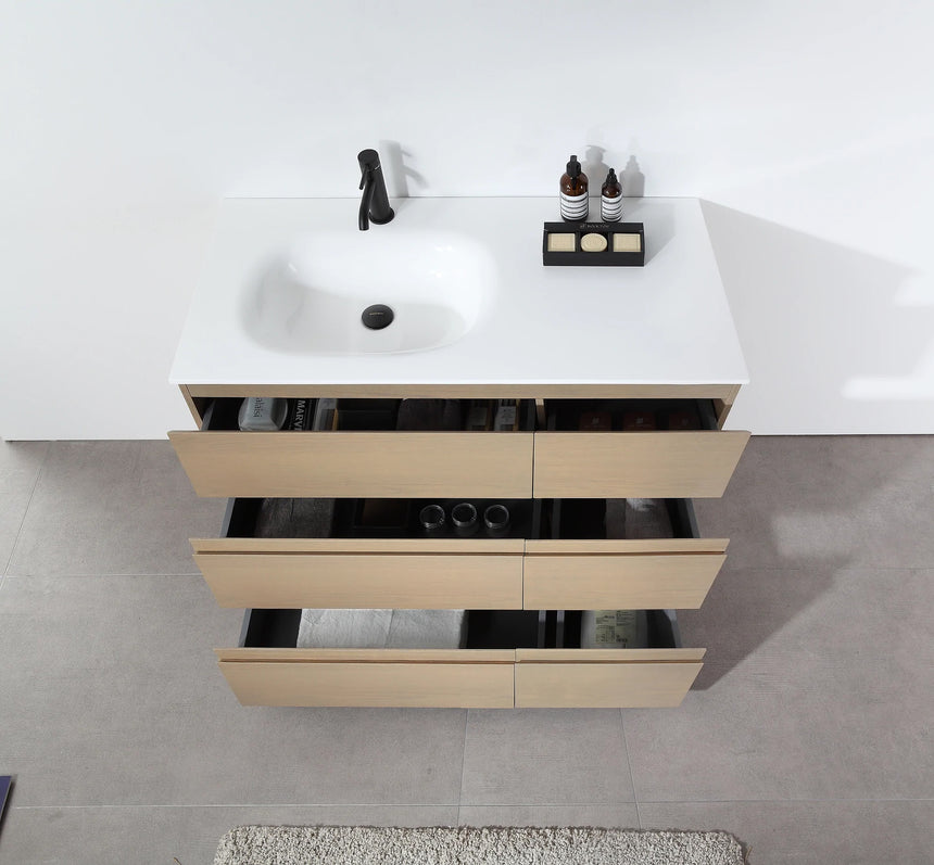 72 inch Modena Luxury Vanity Golden Oak