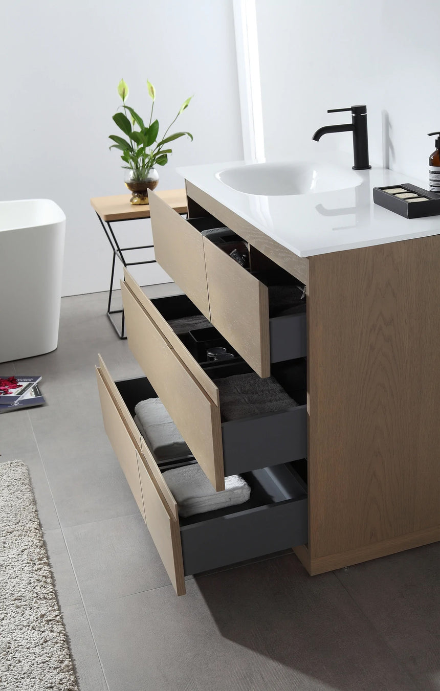 72 inch Modena Luxury Vanity Golden Oak