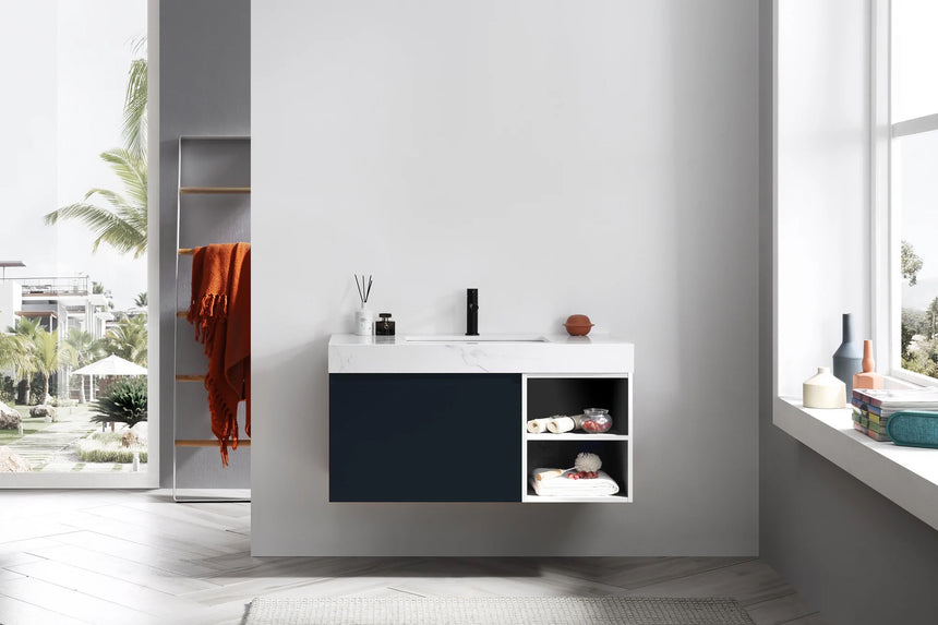 60 inch San Marco Floating Vanity Dark Gray