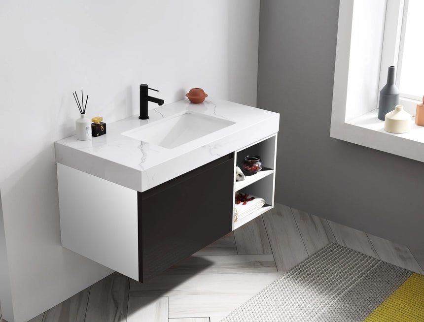 60 inch San Marco Floating Vanity Dark Gray
