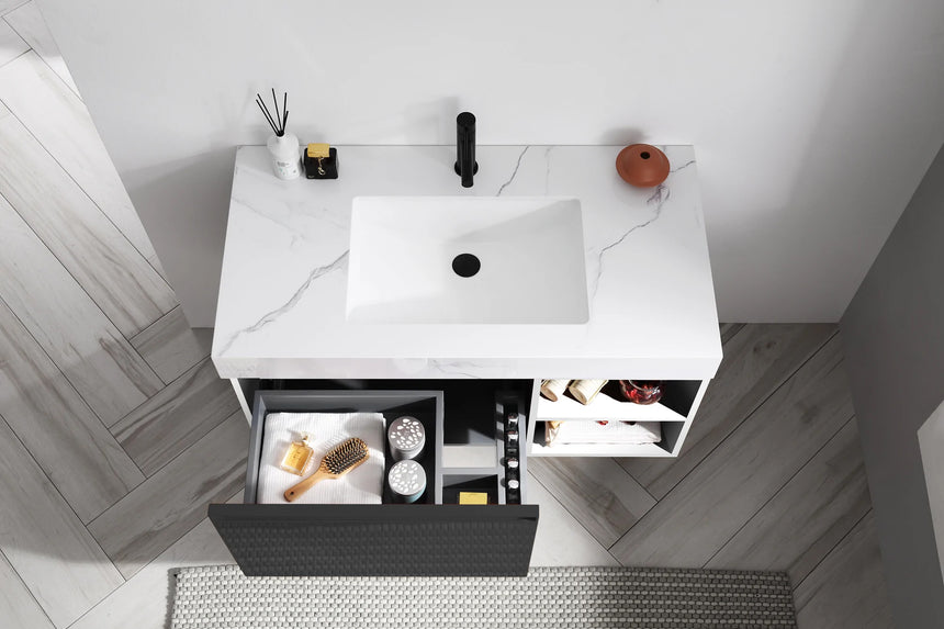 60 inch San Marco Floating Vanity Dark Gray