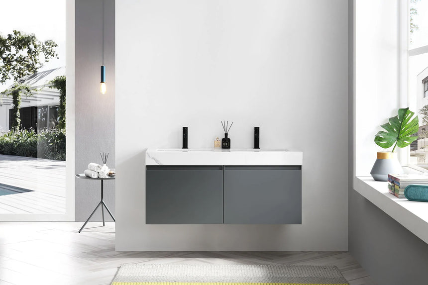 60 inch San Marco Floating Vanity Dark Gray