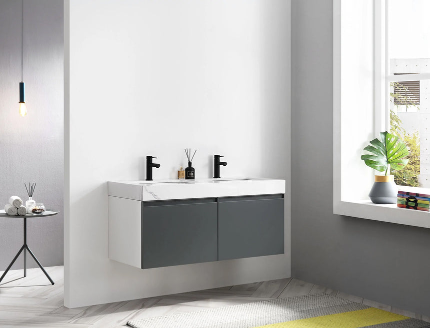 60 inch San Marco Floating Vanity Dark Gray