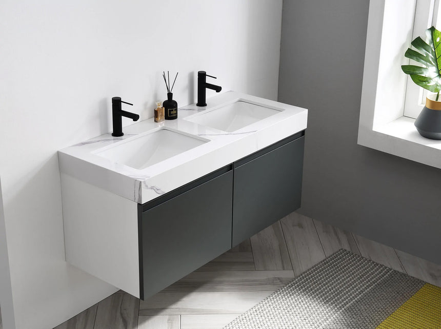 60 inch San Marco Floating Vanity Dark Gray
