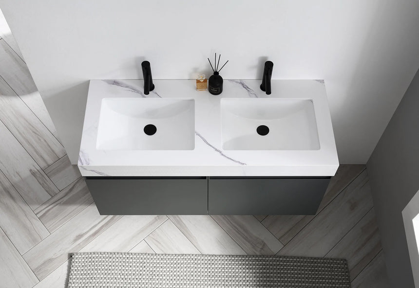 60 inch San Marco Floating Vanity Dark Gray
