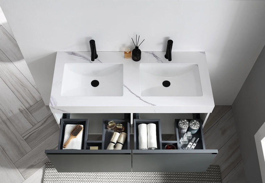 60 inch San Marco Floating Vanity Dark Gray
