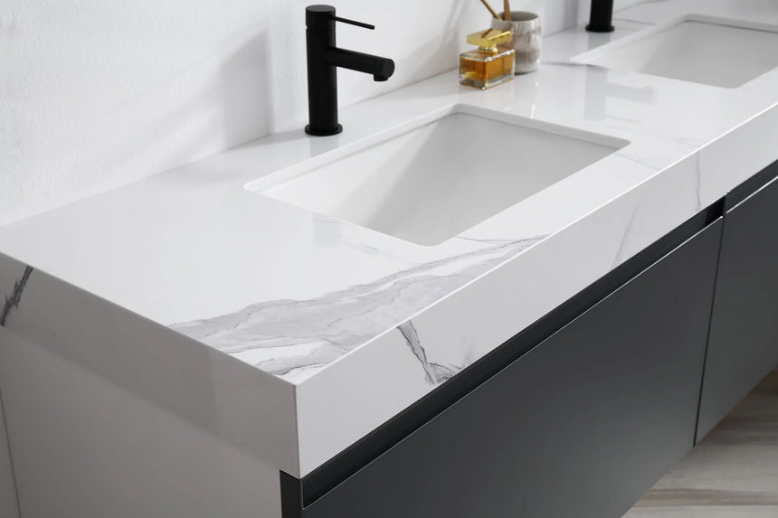 60 inch San Marco Floating Vanity Dark Gray
