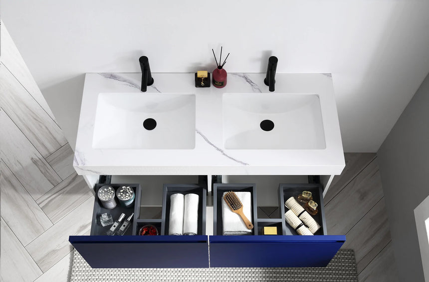 60 inch San Marco Floating Vanity Dark Gray