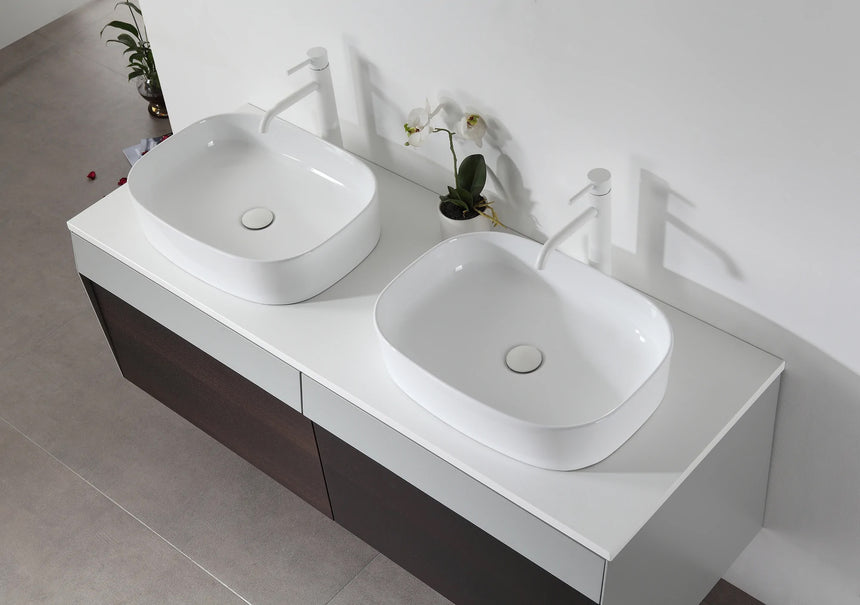55 inch Dayden Floating Vanity Vessel Sink Dark Blue