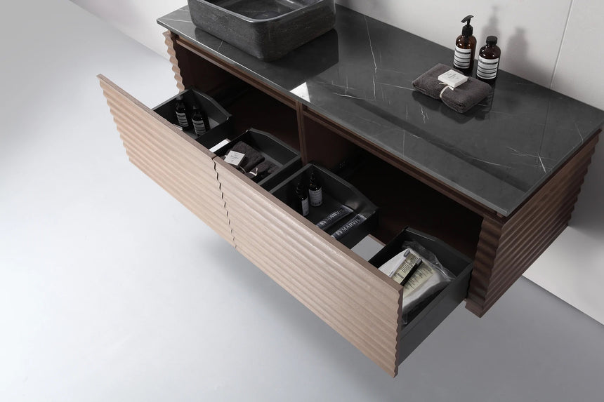 60 inch Orizzon Floating Vanity Chestnut