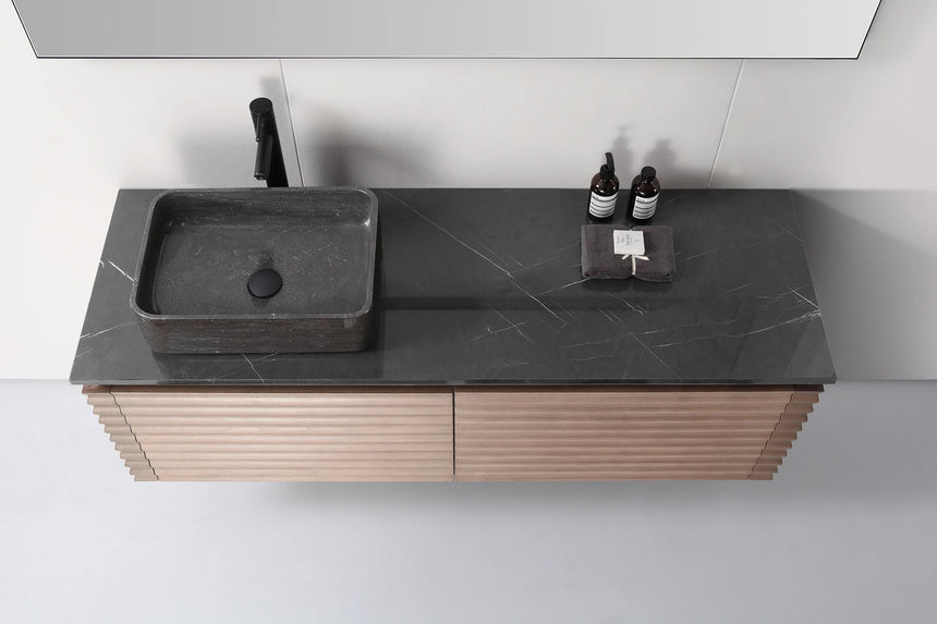 60 inch Orizzon Floating Vanity Chestnut