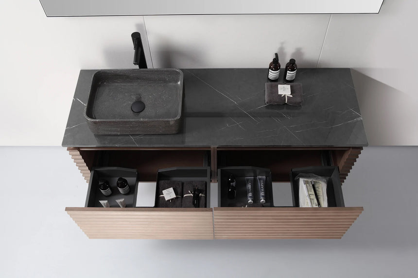 60 inch Orizzon Floating Vanity Chestnut