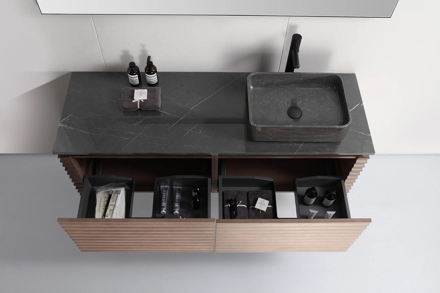 60 inch Orizzon Floating Vanity Chestnut