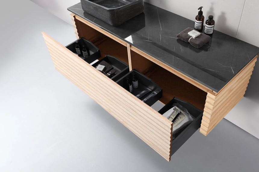 60 inch Orizzon Floating Vanity Chestnut