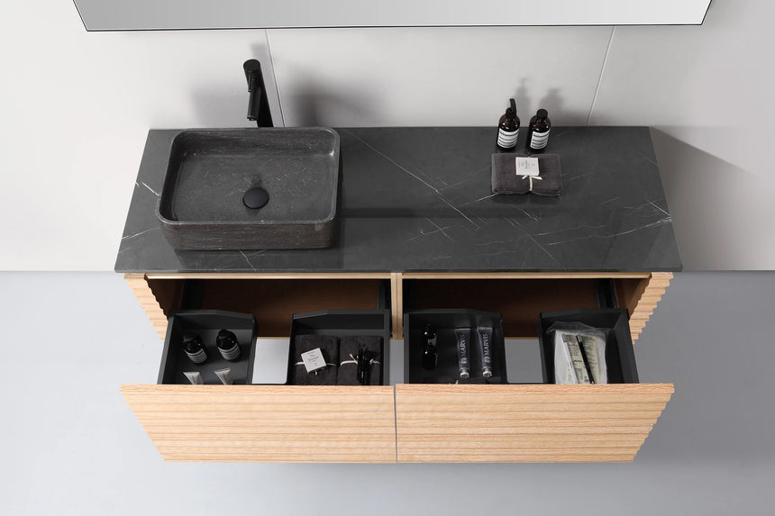 60 inch Orizzon Floating Vanity Chestnut