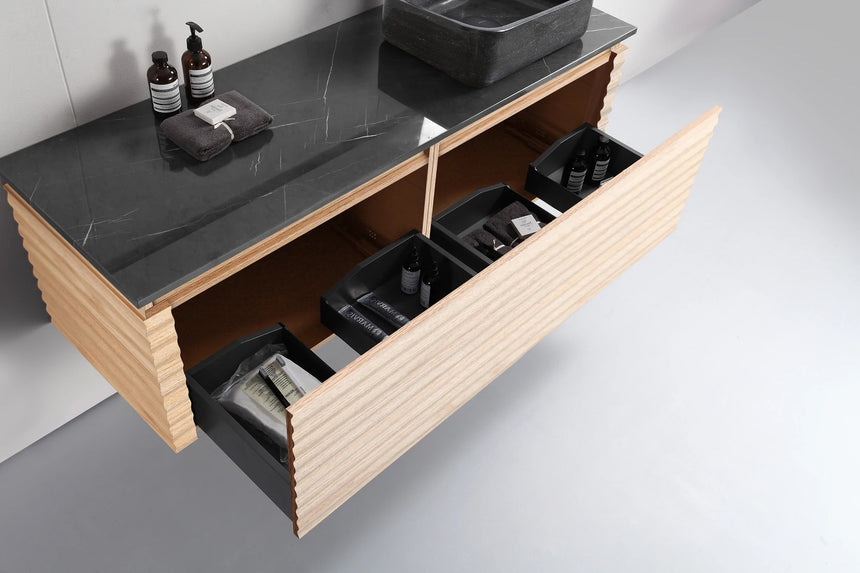 60 inch Orizzon Floating Vanity Chestnut