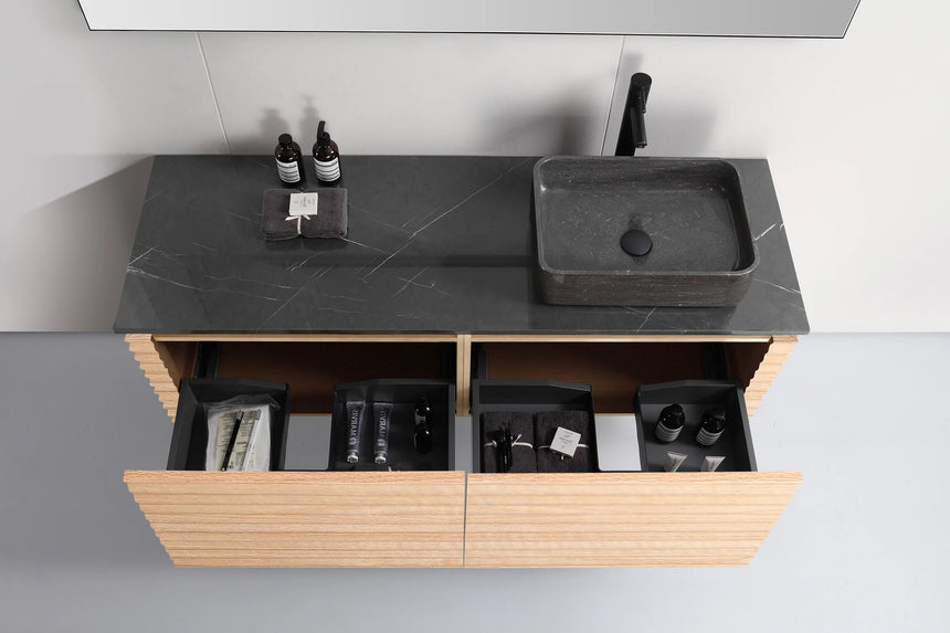 60 inch Orizzon Floating Vanity Chestnut