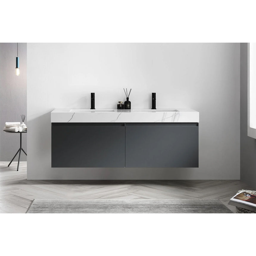 60 inch San Marco Floating Vanity Dark Gray