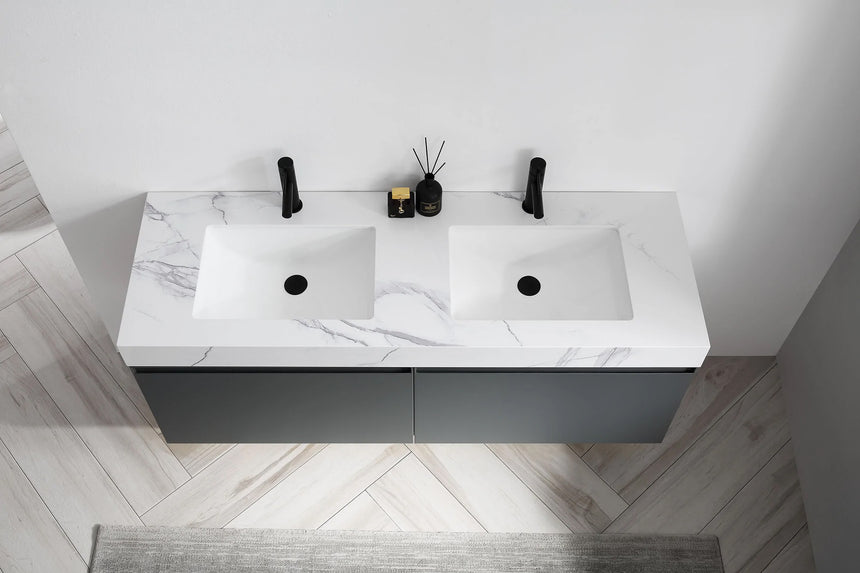 60 inch San Marco Floating Vanity Dark Gray
