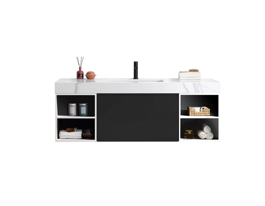 60 inch San Marco Floating Vanity Dark Gray