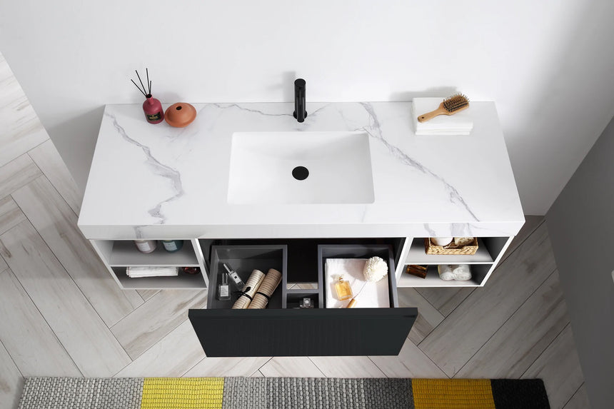 60 inch San Marco Floating Vanity Dark Gray
