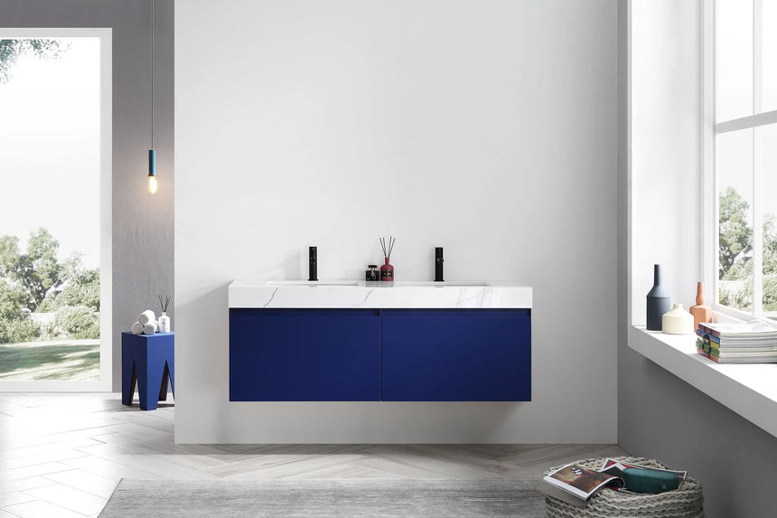 60 inch San Marco Floating Vanity Dark Gray