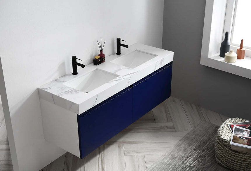 60 inch San Marco Floating Vanity Dark Gray