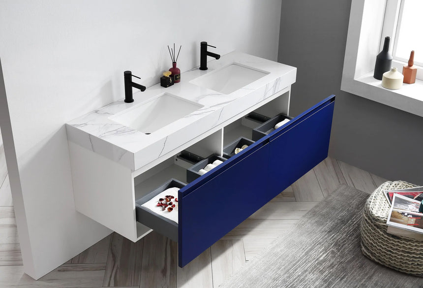 60 inch San Marco Floating Vanity Dark Gray