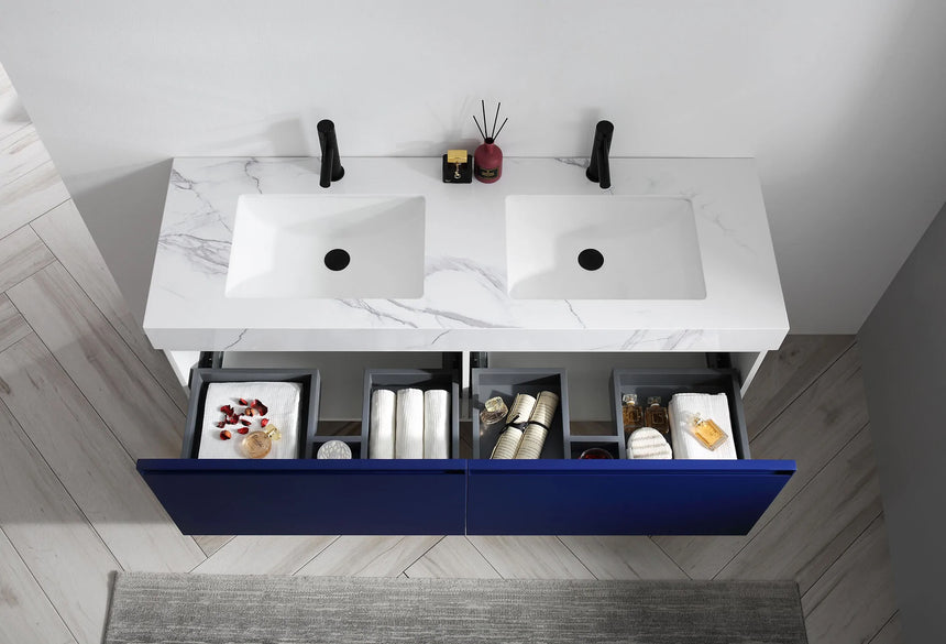 60 inch San Marco Floating Vanity Dark Gray