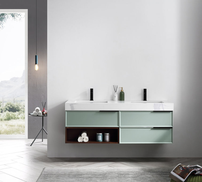 Verde Morandi Floating Vanity (60"-72")