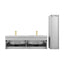 60D inch Chiara Floating Vanity Light Gray back view