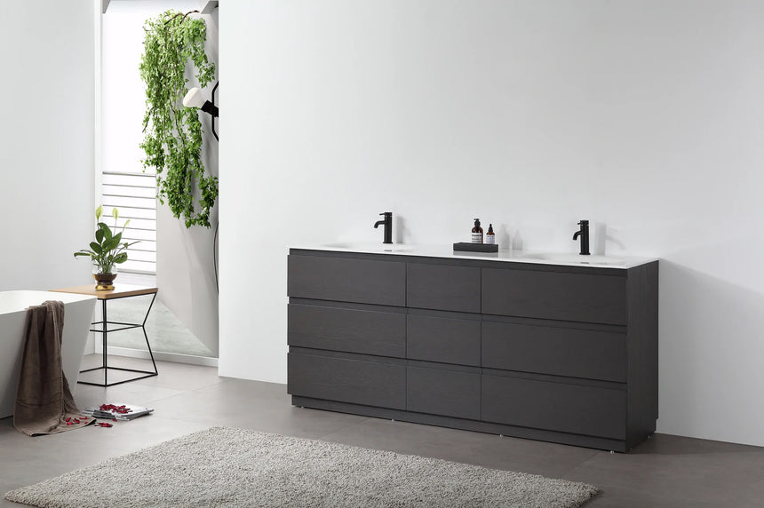 72 inch Modena Luxury Vanity Golden Oak
