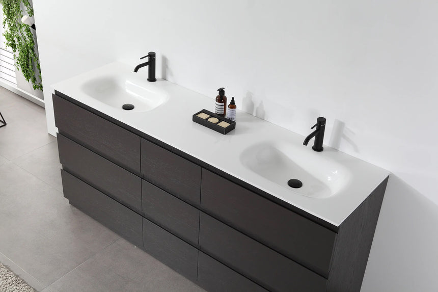 72 inch Modena Luxury Vanity Golden Oak