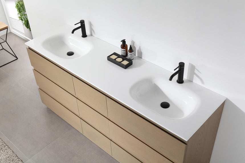 72 inch Modena Luxury Vanity Golden Oak