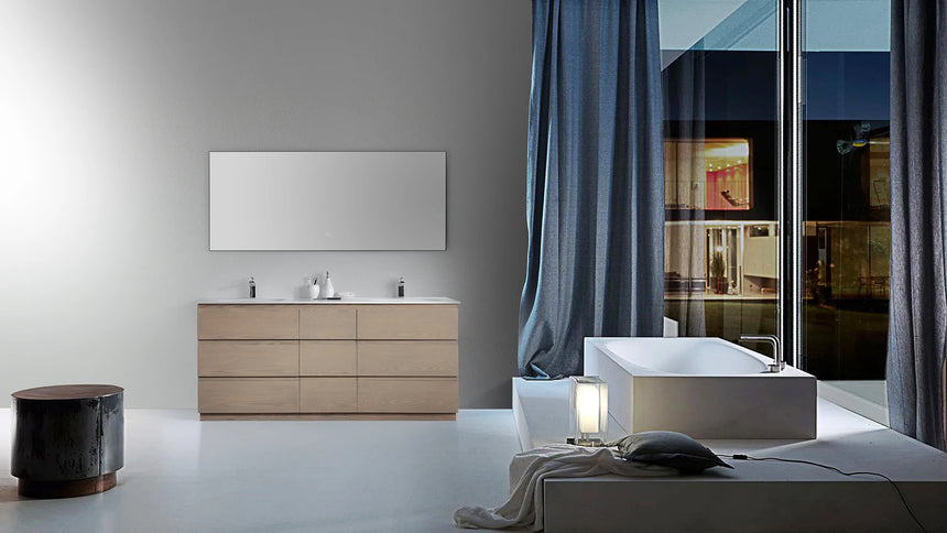 72 inch Modena Luxury Vanity Golden Oak