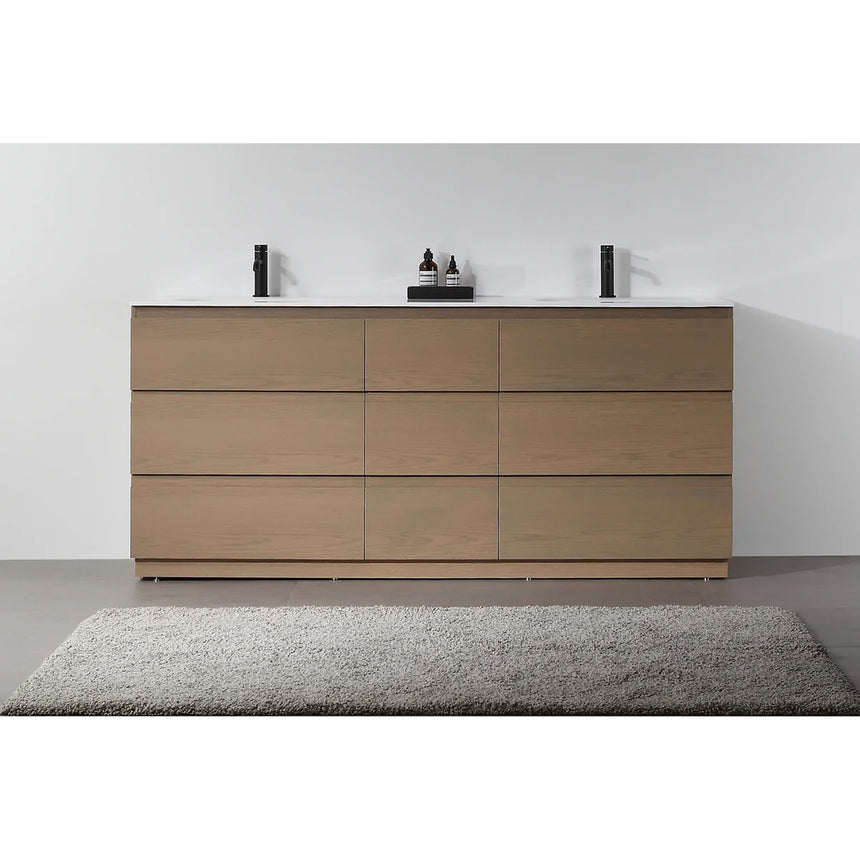 72 inch Modena Luxury Vanity Golden Oak