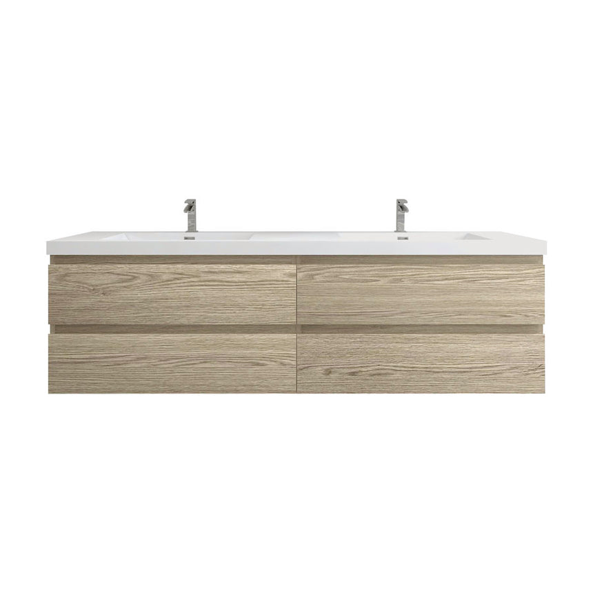 60 inch Sottile Floating Vanity Sink White Oak