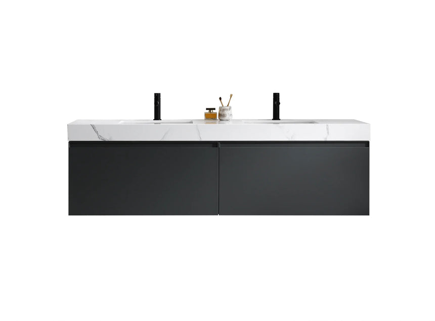 60 inch San Marco Floating Vanity Dark Gray