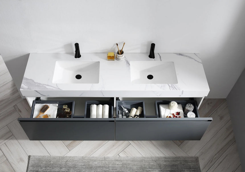 60 inch San Marco Floating Vanity Dark Gray
