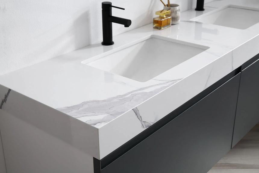 60 inch San Marco Floating Vanity Dark Gray