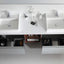 72 inch San Montano Floating Vanity Light Gray open drawers