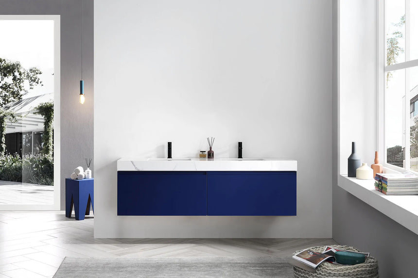 60 inch San Marco Floating Vanity Dark Gray