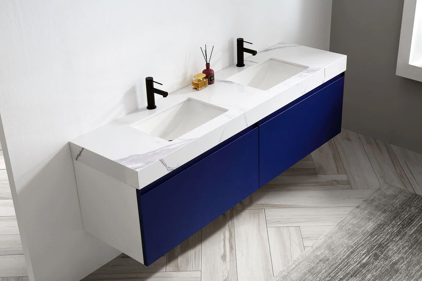 60 inch San Marco Floating Vanity Dark Gray