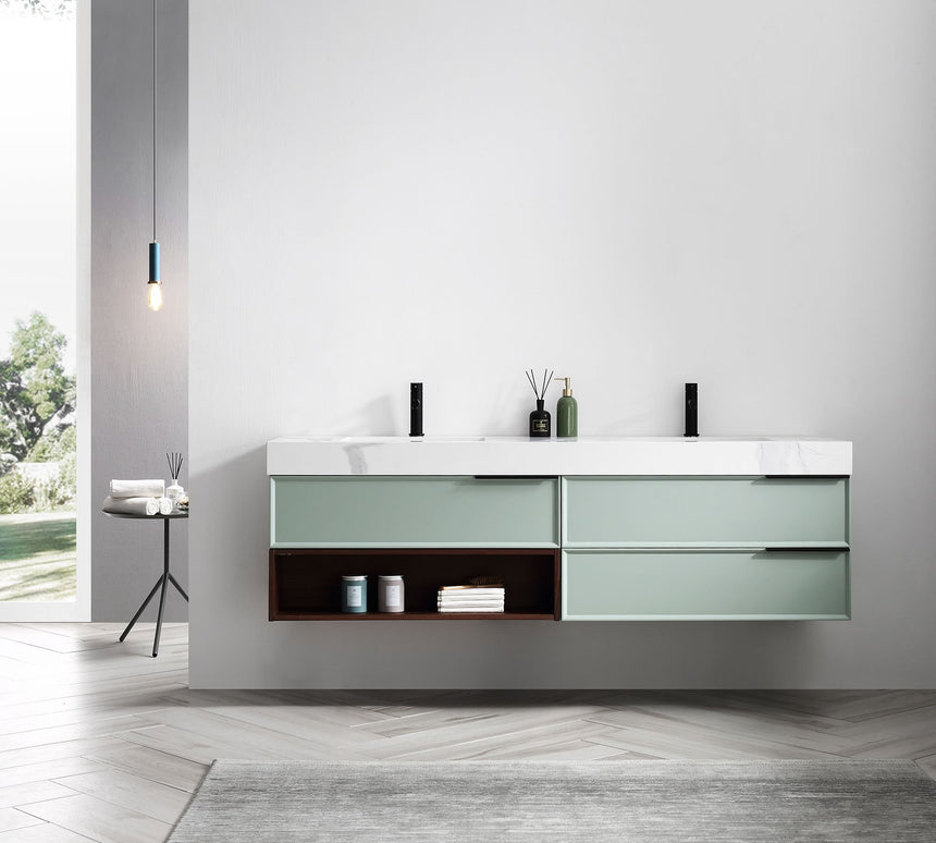 Verde Morandi Floating Vanity (60"-72")