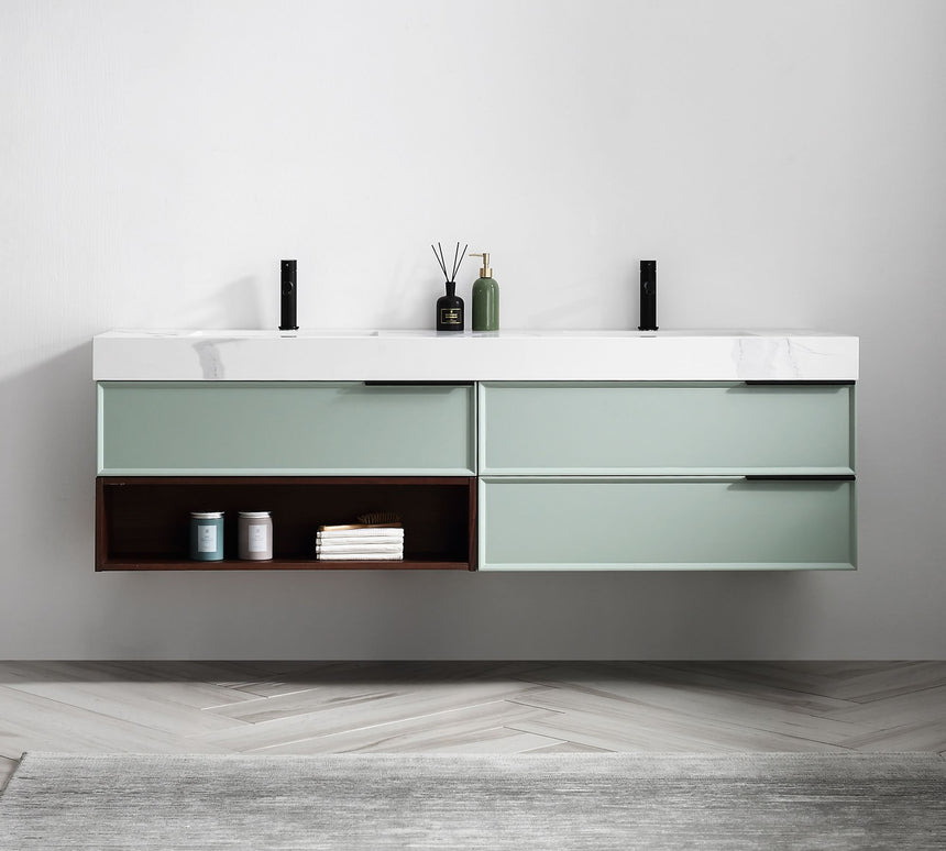 Verde Morandi Floating Vanity (60"-72")