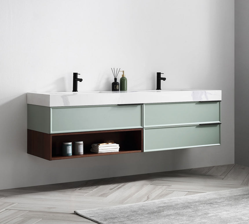 Verde Morandi Floating Vanity (60"-72")