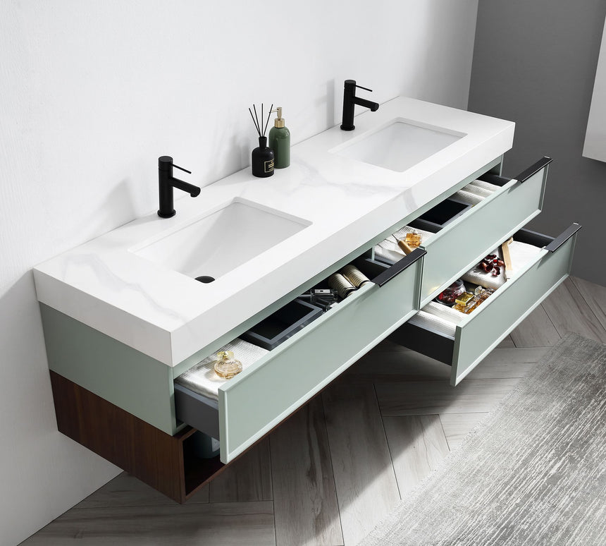 Verde Morandi Floating Vanity (60"-72")