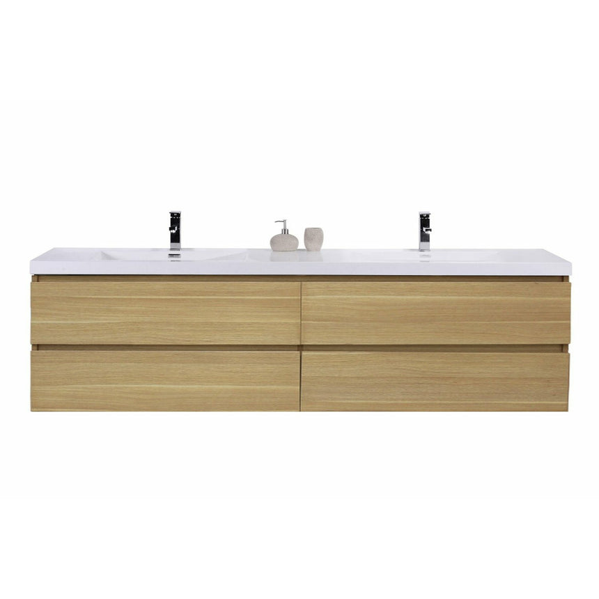 60 inch Sottile Floating Vanity Sink White Oak