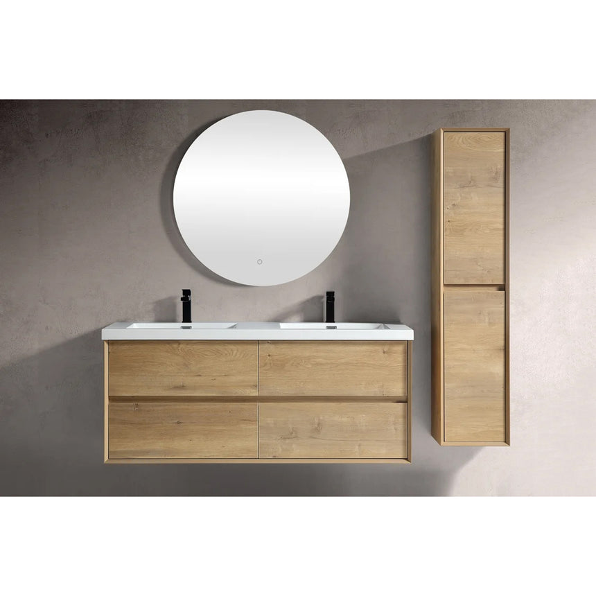 60 inch Sottile Floating Vanity Sink White Oak